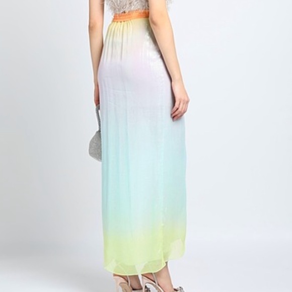 HP 🎉 Rococo Sand Free People Leal XL Purple Blue Ombre Chiffon Metallic Shimmer - Picture 14 of 15